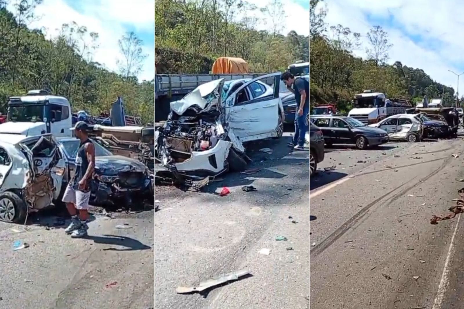 'Tem gente presa às ferragens', diz testemunha de acidente com 25 veículos na BR-040, na Grande BH