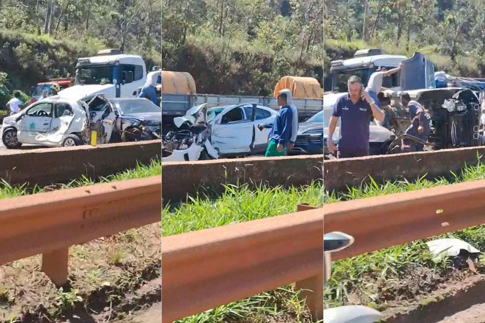 Vídeo mostra destruição após acidente grave na BR-040, na Grande BH