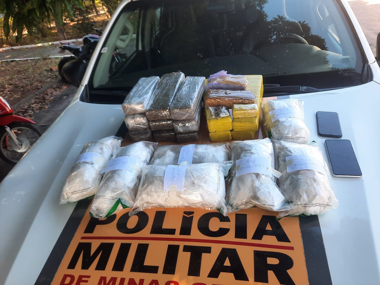 Dois passageiros são presos com 17 tabletes de maconha e 3.220 papelotes de cocaína em ônibus na BR-135 em Montes Claros