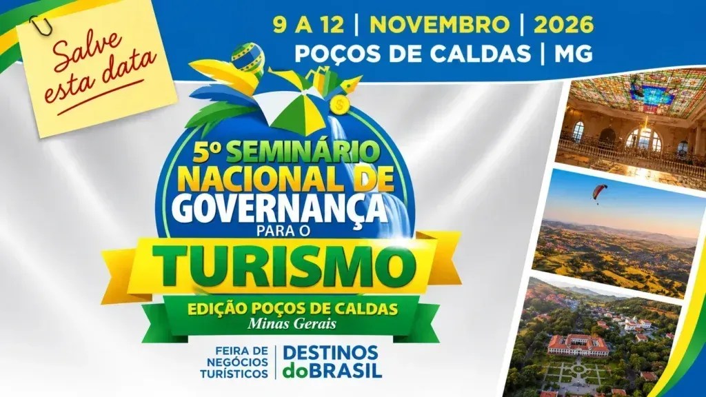 Gestores públicos e profissionais vão se reunir em Poços de Caldas para seminário nacional sobre gestão de turismo