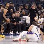 Curry leva Doncic ao chão em drible e brinca: 'Não esperava que ficasse tão feio'