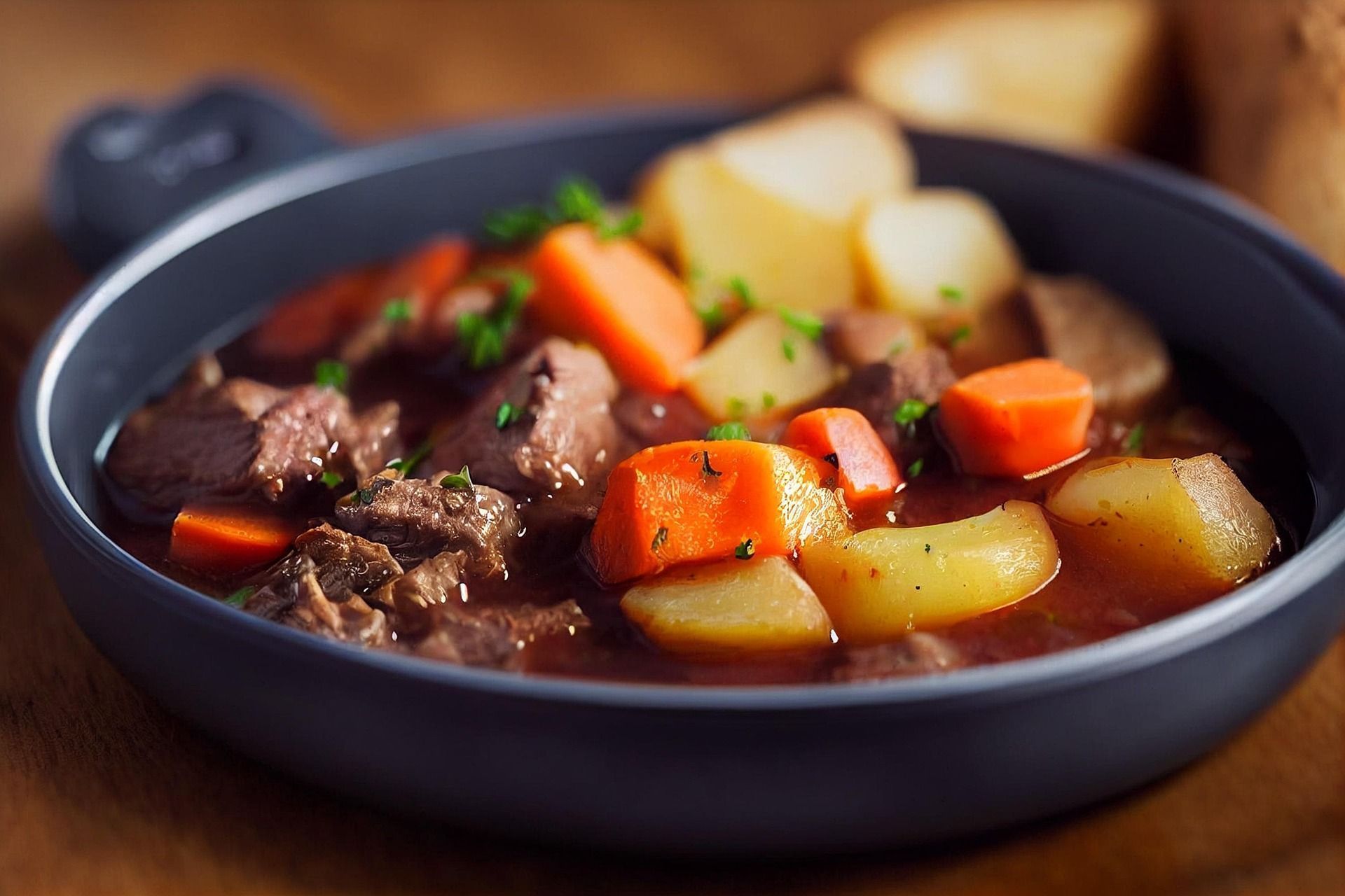 Que tipos de carne, ossos e grão-de-bico devem conter um ensopado tradicional perfeito para ser cheio de sabor?
