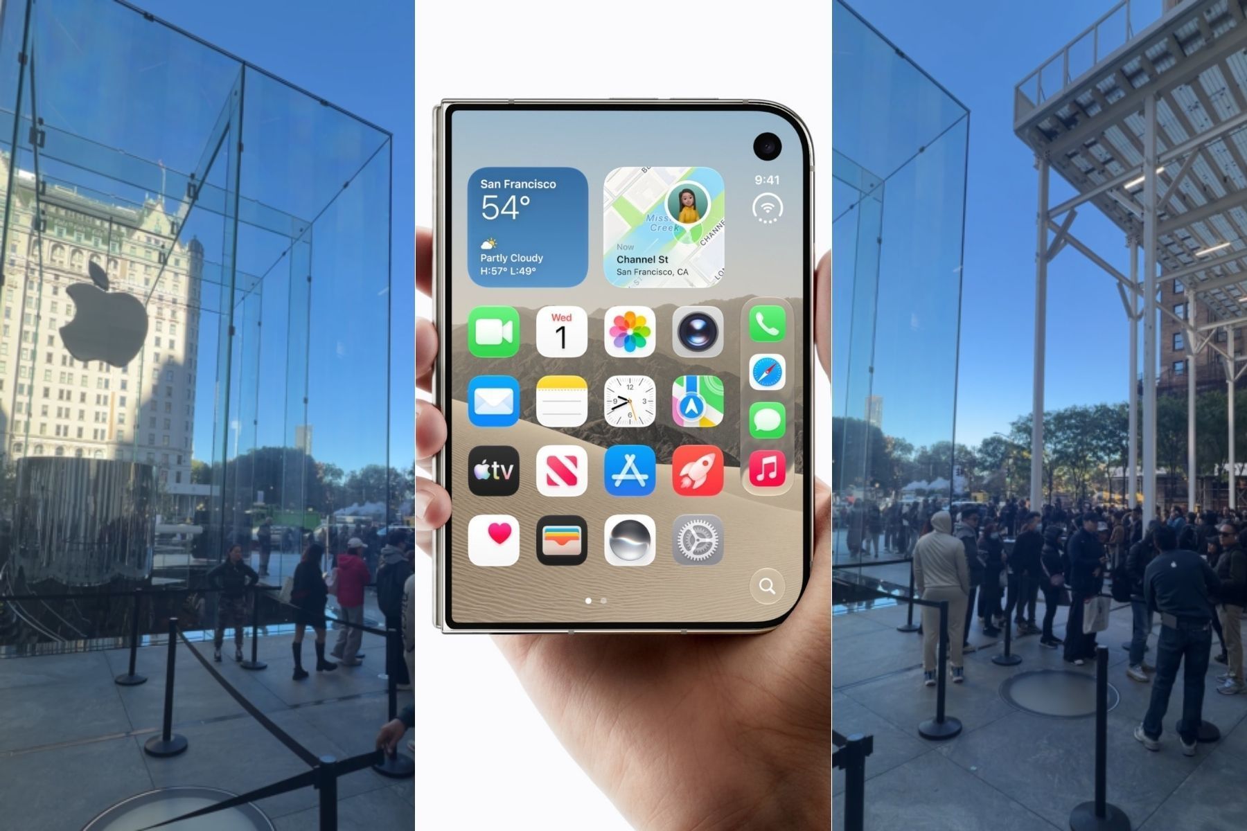 iPhone dobrável de R$ 30 mil provoca filas e aglomerações nos EUA; veja vídeos