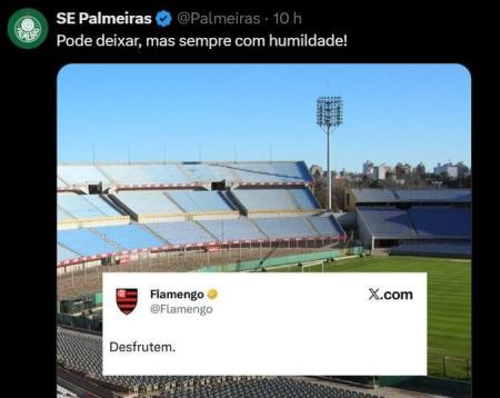 Palmeiras provoca Flamengo nas redes