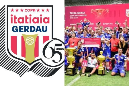 Logo da Copa Itatiaia Gerdau, a 65ª edição da história, e celebração do título da 64ª Copa Itatiaia