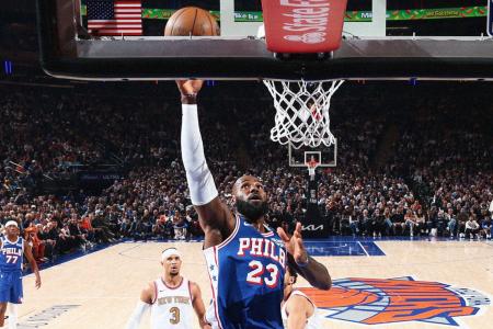 LeBron anota cesta pelos 76ers na NBA