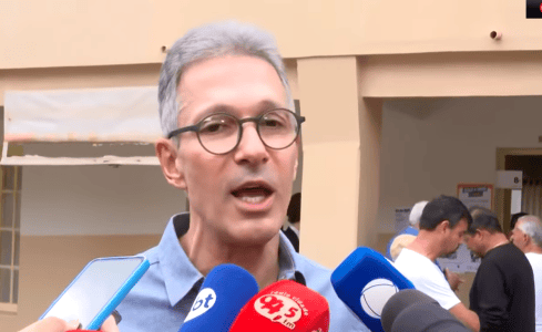 Romeu Zema após votação em Araxá nas eleições gerais de 2026
